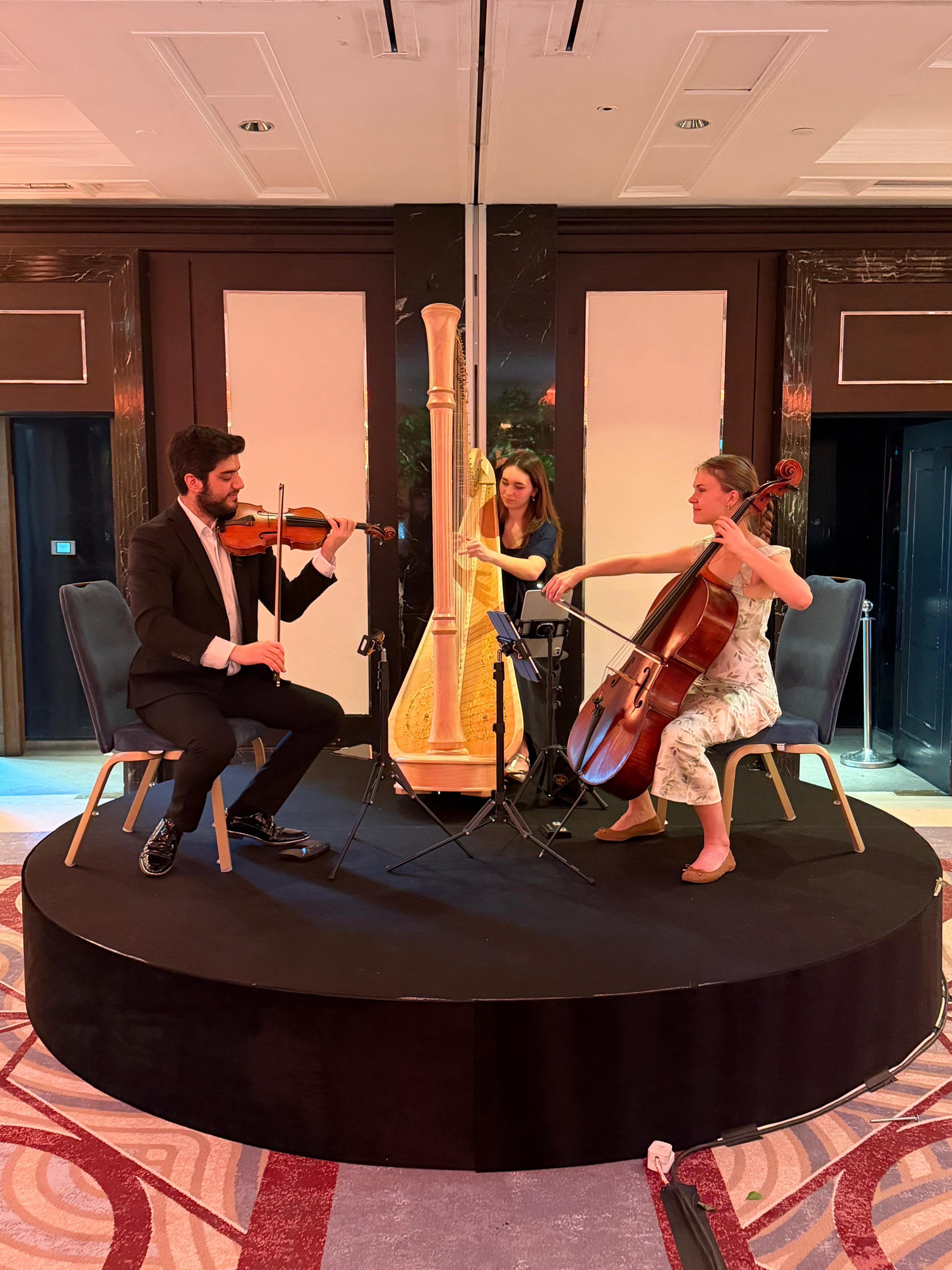 Sabrina Savenkova performing at a wedding